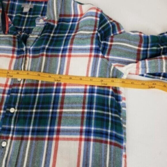 Aerie Plaid Flannel Shirt Green Red Blue Medium Outdoor Hiking Women's Size M - Picture 10 of 12